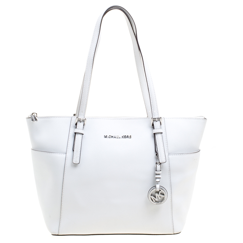 Michael Kors white jet set tote